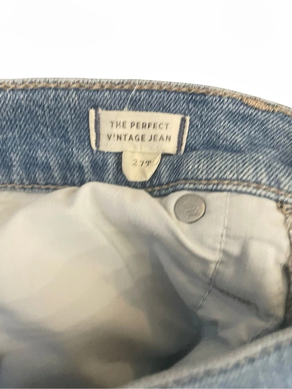Madewell The Perfect Vintage Jeans 27T Light Wash Raw Hem - Picture 5 of 9